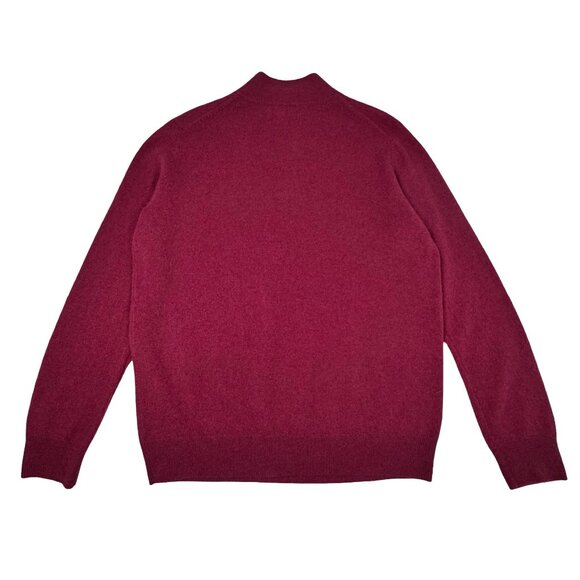 Daniel Hechter Mans 100% Cashmere Sweater SZ L Mock Neck Burgundy Academia - Picture 5 of 11